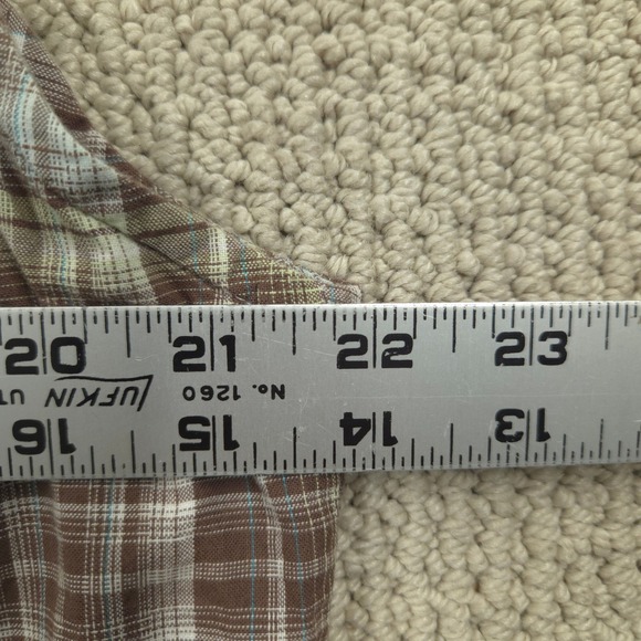 VTG 90s Wrangler Blues Sleeveless Western Shirt Brown Plaid Mens Large *READ - Picture 5 of 6